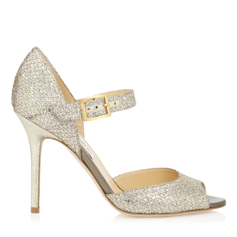 Jimmy Choo Gold Glitter Heels